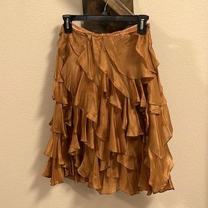Adolfo Dominguez silk skirt with ruffles - bronze